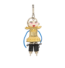 Prada Robot Bag Charm, Leather/Metal, Multi, 3*